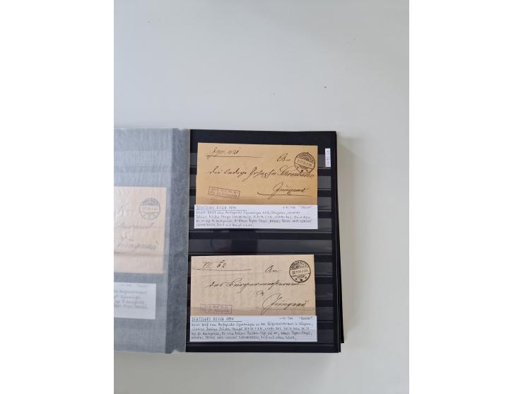 SIGMARINGEN: 1823/2000 (ca.), Heimatssammlung &nbsp;in 14 Steckbüchern, mit einigen hundert Briefen, Karten und Ganzsachen (v