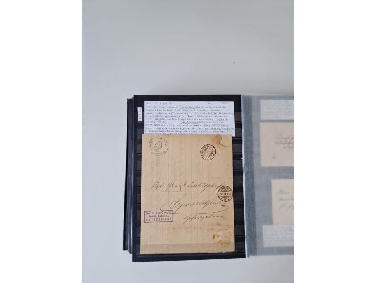 SIGMARINGEN: 1823/2000 (ca.), Heimatssammlung &nbsp;in 14 Steckbüchern, mit einigen hundert Briefen, Karten und Ganzsachen (v