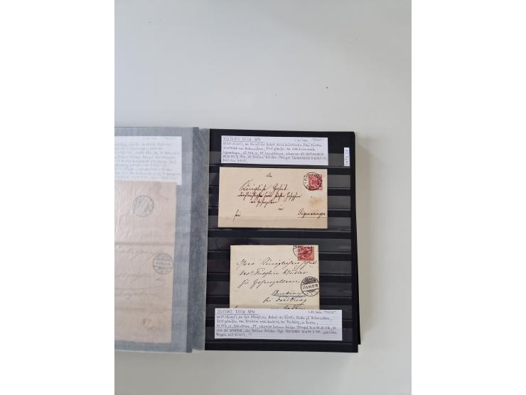 SIGMARINGEN: 1823/2000 (ca.), Heimatssammlung &nbsp;in 14 Steckbüchern, mit einigen hundert Briefen, Karten und Ganzsachen (v