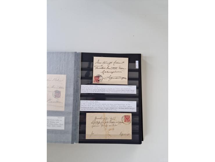 SIGMARINGEN: 1823/2000 (ca.), Heimatssammlung &nbsp;in 14 Steckbüchern, mit einigen hundert Briefen, Karten und Ganzsachen (v