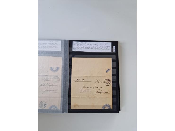 SIGMARINGEN: 1823/2000 (ca.), Heimatssammlung &nbsp;in 14 Steckbüchern, mit einigen hundert Briefen, Karten und Ganzsachen (v