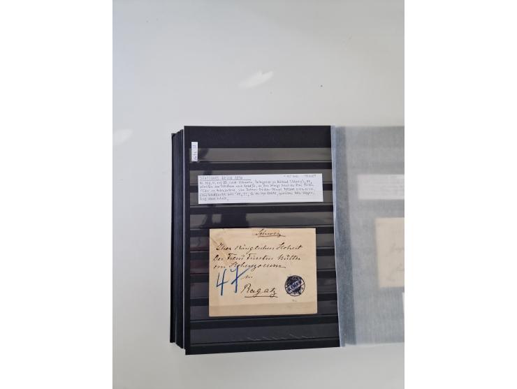 SIGMARINGEN: 1823/2000 (ca.), Heimatssammlung &nbsp;in 14 Steckbüchern, mit einigen hundert Briefen, Karten und Ganzsachen (v