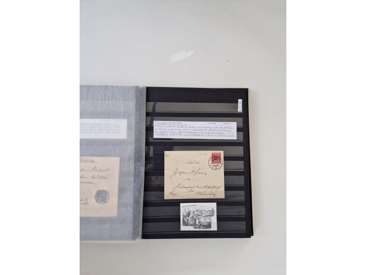 SIGMARINGEN: 1823/2000 (ca.), Heimatssammlung &nbsp;in 14 Steckbüchern, mit einigen hundert Briefen, Karten und Ganzsachen (v