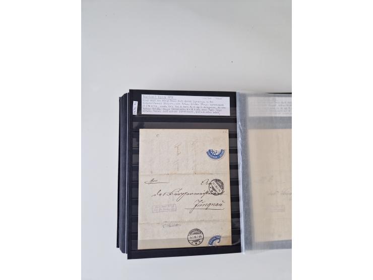 SIGMARINGEN: 1823/2000 (ca.), Heimatssammlung &nbsp;in 14 Steckbüchern, mit einigen hundert Briefen, Karten und Ganzsachen (v