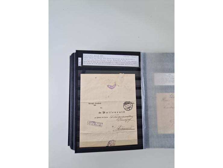 SIGMARINGEN: 1823/2000 (ca.), Heimatssammlung &nbsp;in 14 Steckbüchern, mit einigen hundert Briefen, Karten und Ganzsachen (v