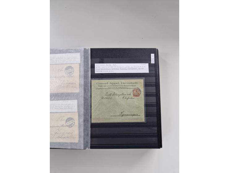 SIGMARINGEN: 1823/2000 (ca.), Heimatssammlung &nbsp;in 14 Steckbüchern, mit einigen hundert Briefen, Karten und Ganzsachen (v