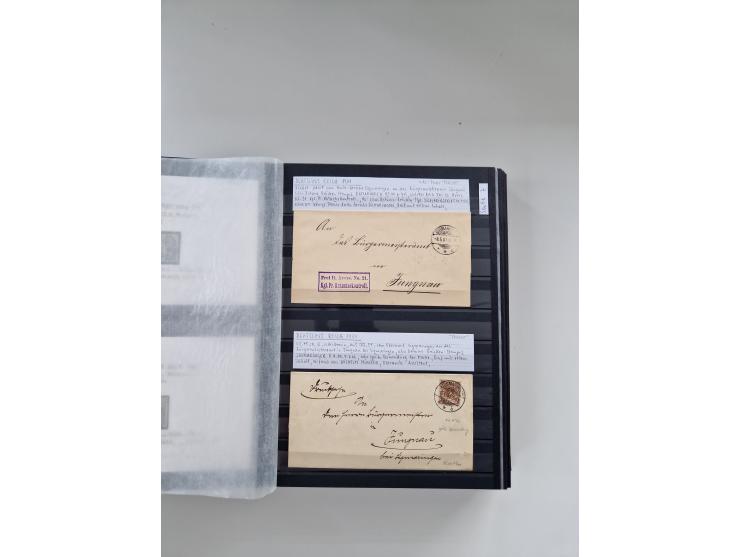 SIGMARINGEN: 1823/2000 (ca.), Heimatssammlung &nbsp;in 14 Steckbüchern, mit einigen hundert Briefen, Karten und Ganzsachen (v