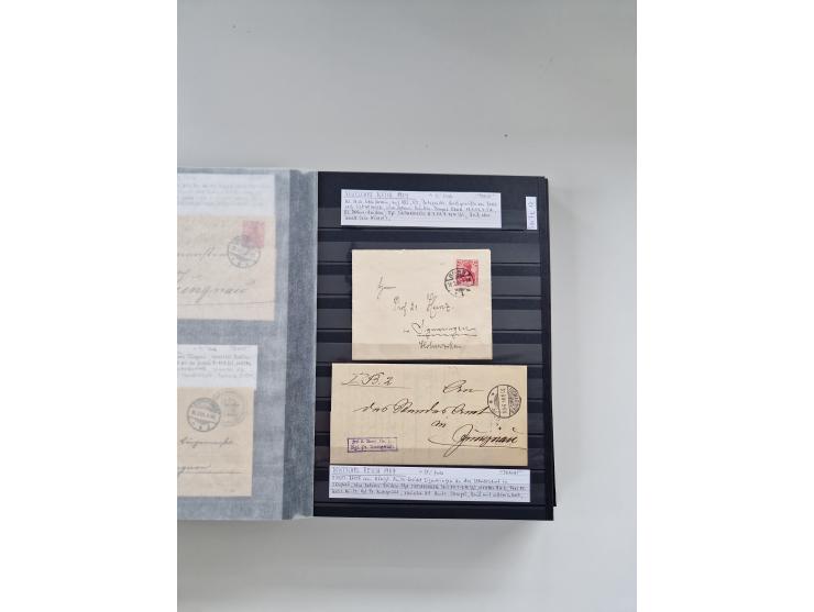 SIGMARINGEN: 1823/2000 (ca.), Heimatssammlung &nbsp;in 14 Steckbüchern, mit einigen hundert Briefen, Karten und Ganzsachen (v