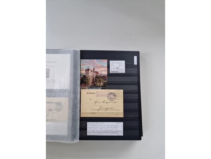 SIGMARINGEN: 1823/2000 (ca.), Heimatssammlung &nbsp;in 14 Steckbüchern, mit einigen hundert Briefen, Karten und Ganzsachen (v