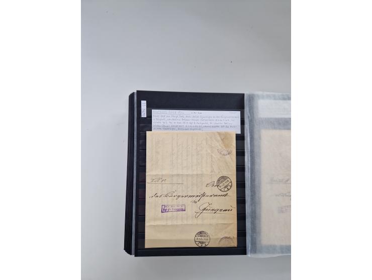 SIGMARINGEN: 1823/2000 (ca.), Heimatssammlung &nbsp;in 14 Steckbüchern, mit einigen hundert Briefen, Karten und Ganzsachen (v