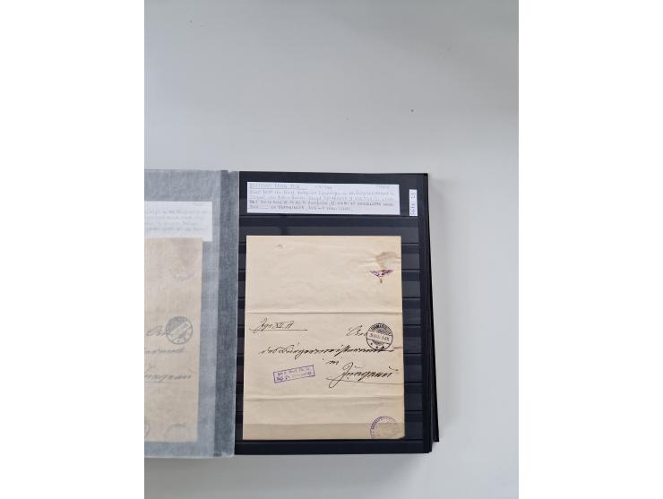 SIGMARINGEN: 1823/2000 (ca.), Heimatssammlung &nbsp;in 14 Steckbüchern, mit einigen hundert Briefen, Karten und Ganzsachen (v