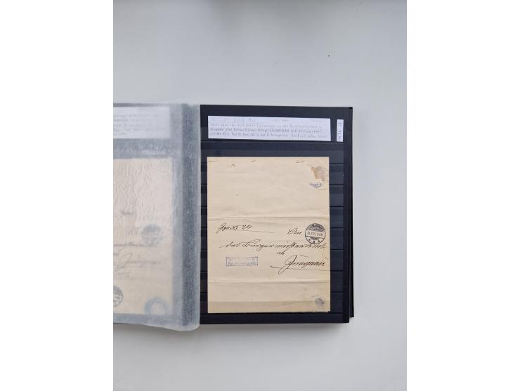 SIGMARINGEN: 1823/2000 (ca.), Heimatssammlung &nbsp;in 14 Steckbüchern, mit einigen hundert Briefen, Karten und Ganzsachen (v