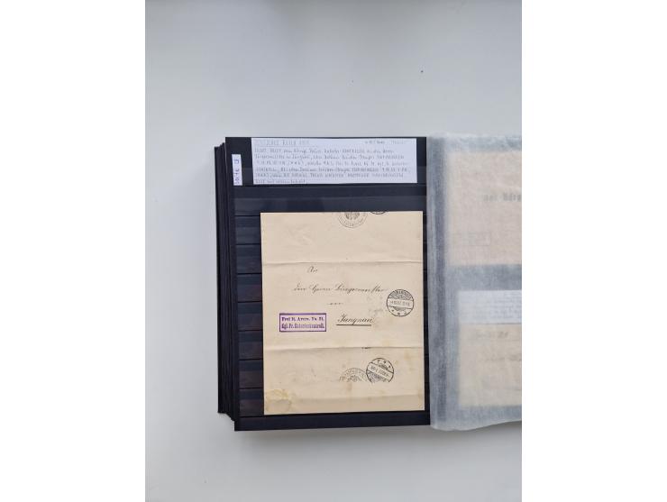 SIGMARINGEN: 1823/2000 (ca.), Heimatssammlung &nbsp;in 14 Steckbüchern, mit einigen hundert Briefen, Karten und Ganzsachen (v