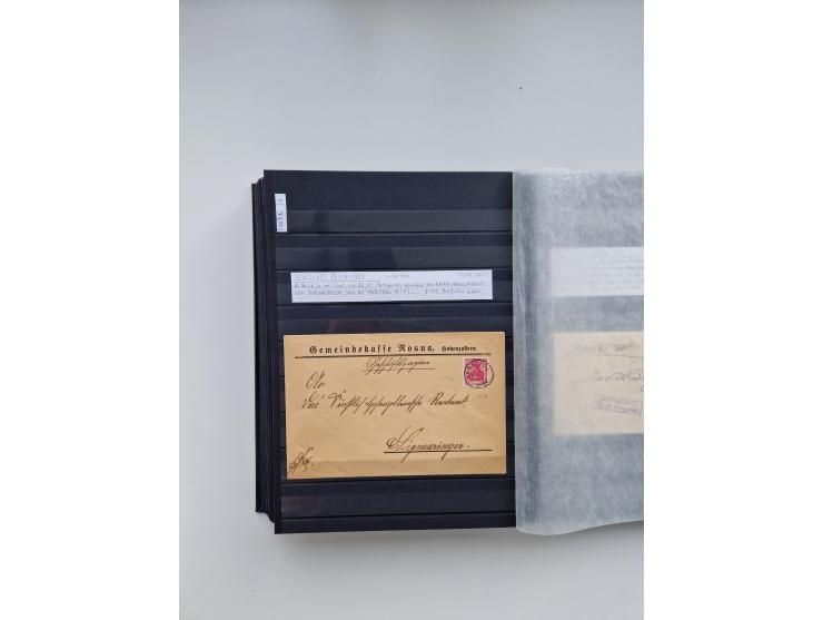 SIGMARINGEN: 1823/2000 (ca.), Heimatssammlung &nbsp;in 14 Steckbüchern, mit einigen hundert Briefen, Karten und Ganzsachen (v