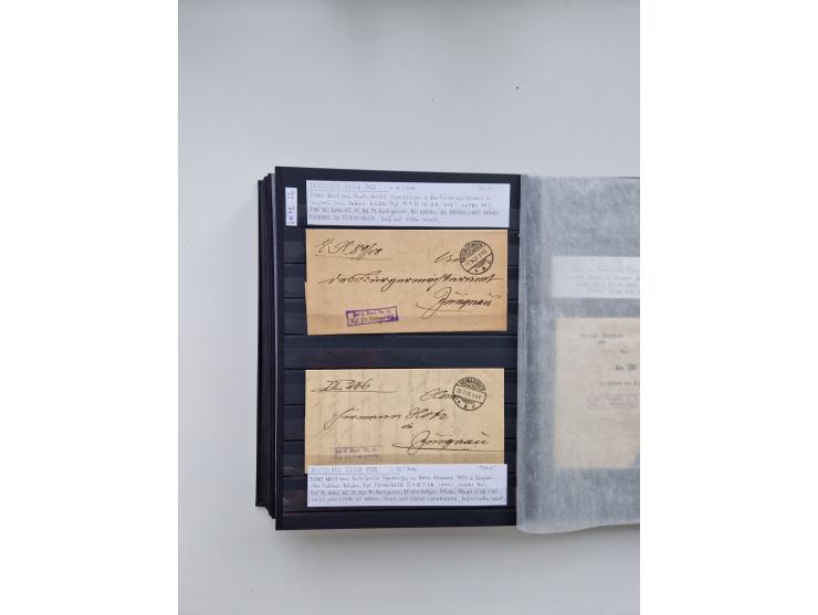 SIGMARINGEN: 1823/2000 (ca.), Heimatssammlung &nbsp;in 14 Steckbüchern, mit einigen hundert Briefen, Karten und Ganzsachen (v