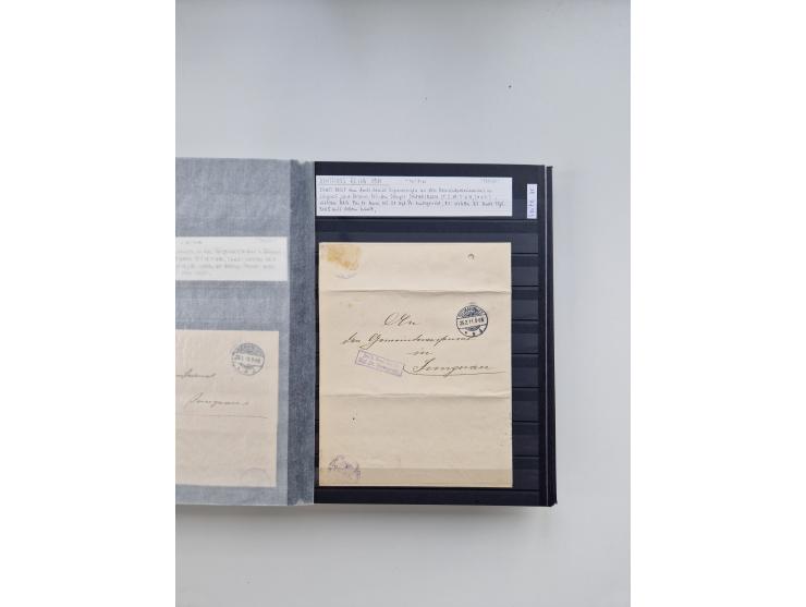 SIGMARINGEN: 1823/2000 (ca.), Heimatssammlung &nbsp;in 14 Steckbüchern, mit einigen hundert Briefen, Karten und Ganzsachen (v