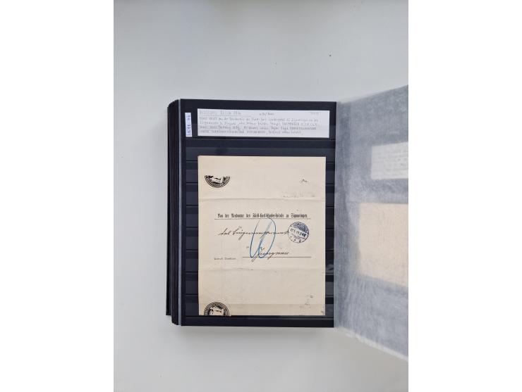 SIGMARINGEN: 1823/2000 (ca.), Heimatssammlung &nbsp;in 14 Steckbüchern, mit einigen hundert Briefen, Karten und Ganzsachen (v