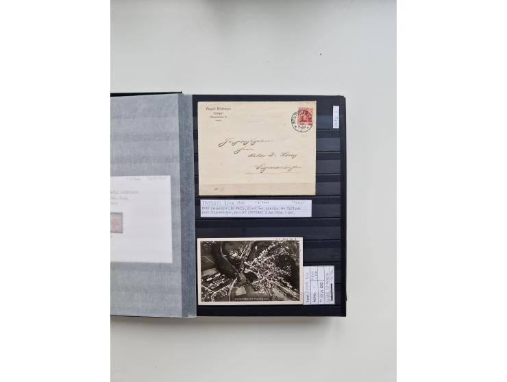 SIGMARINGEN: 1823/2000 (ca.), Heimatssammlung &nbsp;in 14 Steckbüchern, mit einigen hundert Briefen, Karten und Ganzsachen (v