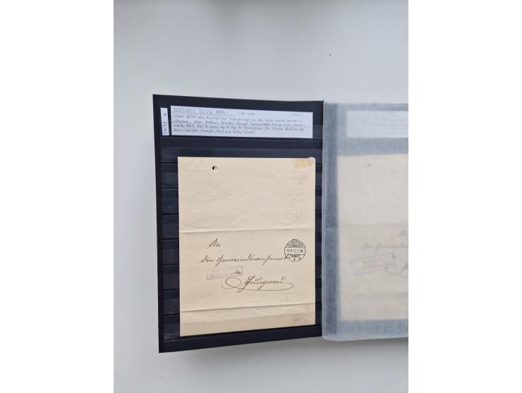 SIGMARINGEN: 1823/2000 (ca.), Heimatssammlung &nbsp;in 14 Steckbüchern, mit einigen hundert Briefen, Karten und Ganzsachen (v