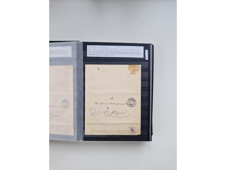 SIGMARINGEN: 1823/2000 (ca.), Heimatssammlung &nbsp;in 14 Steckbüchern, mit einigen hundert Briefen, Karten und Ganzsachen (v