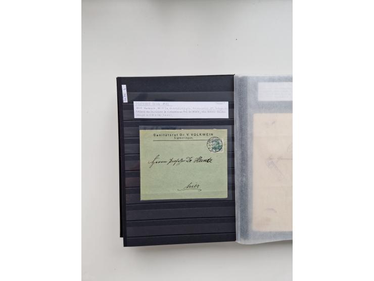 SIGMARINGEN: 1823/2000 (ca.), Heimatssammlung &nbsp;in 14 Steckbüchern, mit einigen hundert Briefen, Karten und Ganzsachen (v