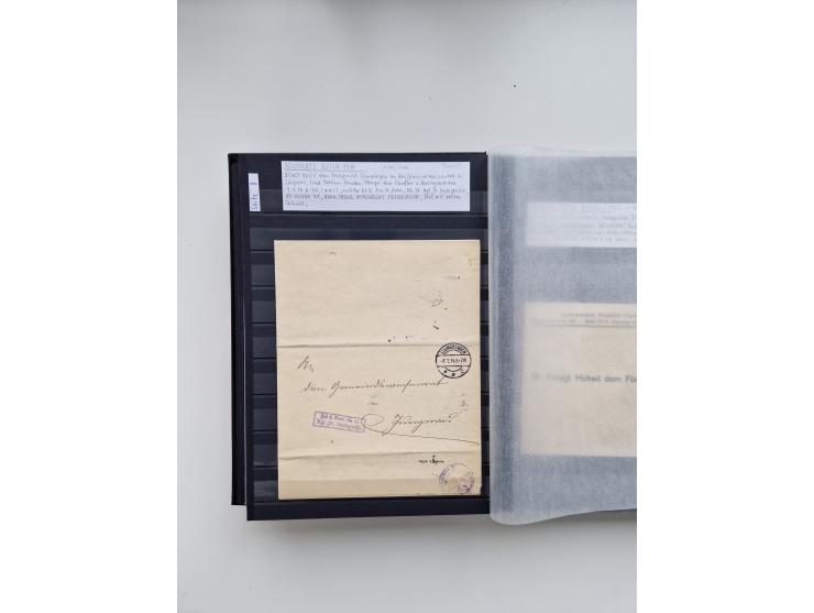 SIGMARINGEN: 1823/2000 (ca.), Heimatssammlung &nbsp;in 14 Steckbüchern, mit einigen hundert Briefen, Karten und Ganzsachen (v