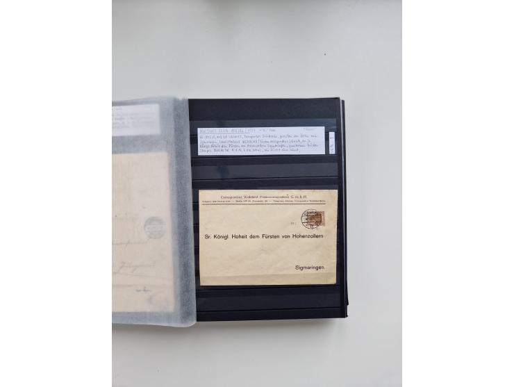 SIGMARINGEN: 1823/2000 (ca.), Heimatssammlung &nbsp;in 14 Steckbüchern, mit einigen hundert Briefen, Karten und Ganzsachen (v