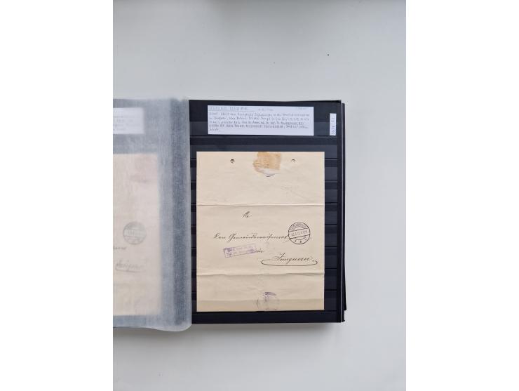 SIGMARINGEN: 1823/2000 (ca.), Heimatssammlung &nbsp;in 14 Steckbüchern, mit einigen hundert Briefen, Karten und Ganzsachen (v