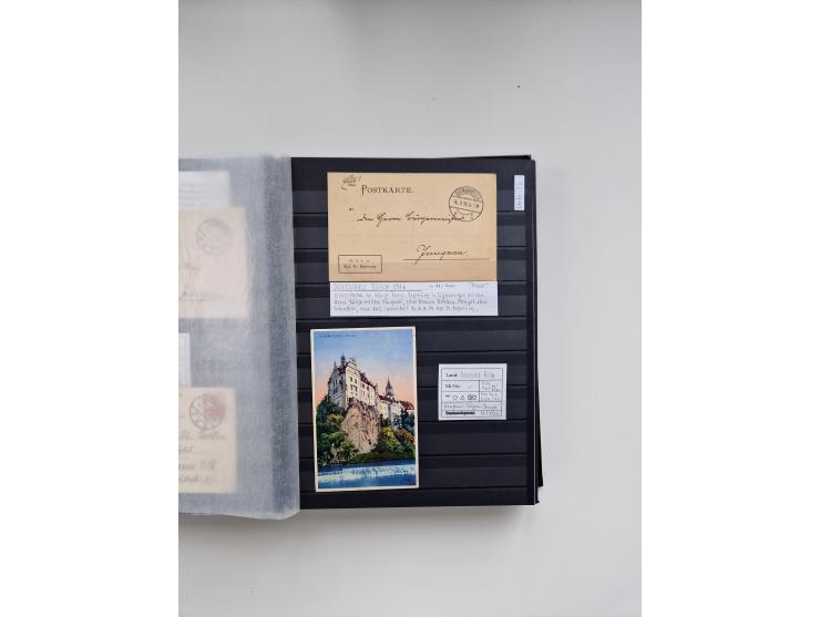 SIGMARINGEN: 1823/2000 (ca.), Heimatssammlung &nbsp;in 14 Steckbüchern, mit einigen hundert Briefen, Karten und Ganzsachen (v