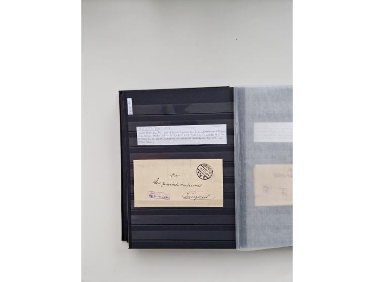 SIGMARINGEN: 1823/2000 (ca.), Heimatssammlung &nbsp;in 14 Steckbüchern, mit einigen hundert Briefen, Karten und Ganzsachen (v