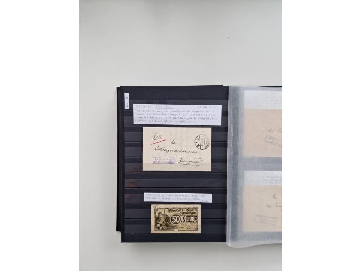 SIGMARINGEN: 1823/2000 (ca.), Heimatssammlung &nbsp;in 14 Steckbüchern, mit einigen hundert Briefen, Karten und Ganzsachen (v
