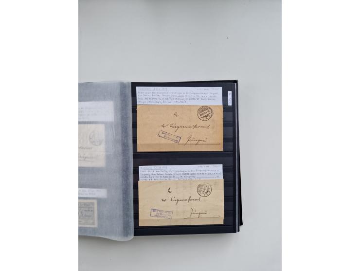 SIGMARINGEN: 1823/2000 (ca.), Heimatssammlung &nbsp;in 14 Steckbüchern, mit einigen hundert Briefen, Karten und Ganzsachen (v