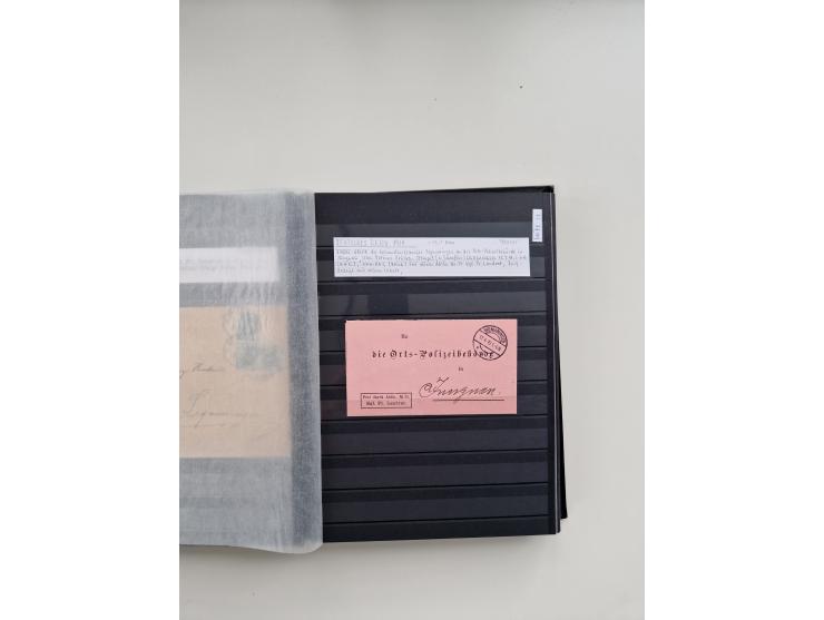 SIGMARINGEN: 1823/2000 (ca.), Heimatssammlung &nbsp;in 14 Steckbüchern, mit einigen hundert Briefen, Karten und Ganzsachen (v