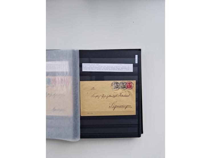 SIGMARINGEN: 1823/2000 (ca.), Heimatssammlung &nbsp;in 14 Steckbüchern, mit einigen hundert Briefen, Karten und Ganzsachen (v