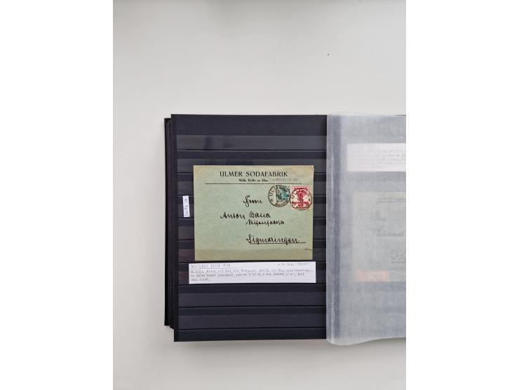 SIGMARINGEN: 1823/2000 (ca.), Heimatssammlung &nbsp;in 14 Steckbüchern, mit einigen hundert Briefen, Karten und Ganzsachen (v