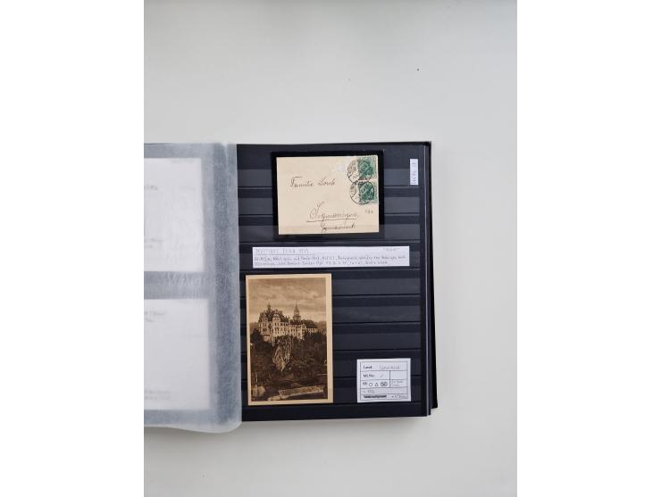 SIGMARINGEN: 1823/2000 (ca.), Heimatssammlung &nbsp;in 14 Steckbüchern, mit einigen hundert Briefen, Karten und Ganzsachen (v