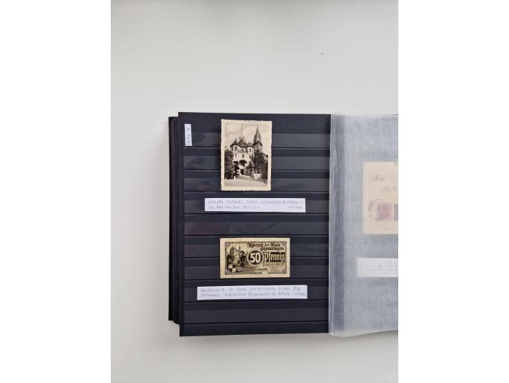 SIGMARINGEN: 1823/2000 (ca.), Heimatssammlung &nbsp;in 14 Steckbüchern, mit einigen hundert Briefen, Karten und Ganzsachen (v