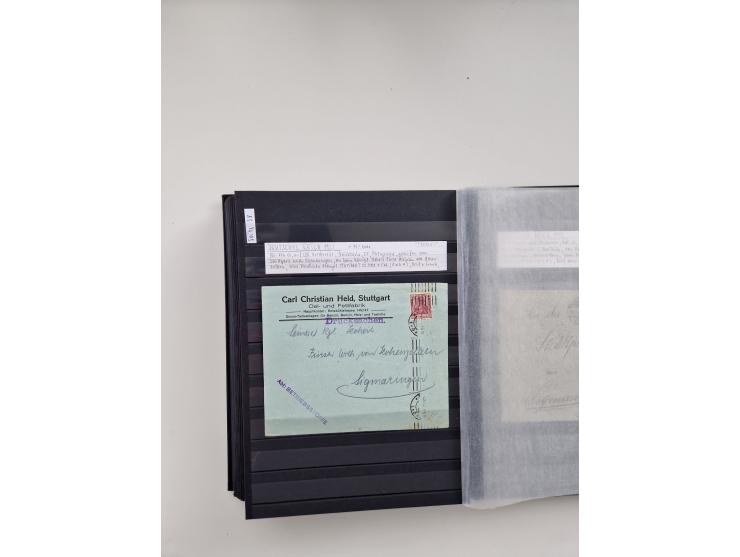 SIGMARINGEN: 1823/2000 (ca.), Heimatssammlung &nbsp;in 14 Steckbüchern, mit einigen hundert Briefen, Karten und Ganzsachen (v