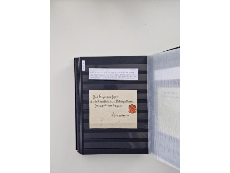 SIGMARINGEN: 1823/2000 (ca.), Heimatssammlung &nbsp;in 14 Steckbüchern, mit einigen hundert Briefen, Karten und Ganzsachen (v