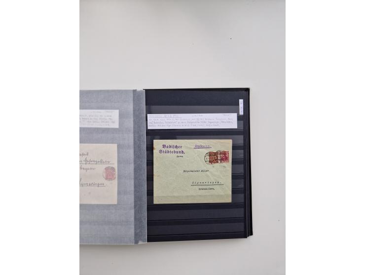 SIGMARINGEN: 1823/2000 (ca.), Heimatssammlung &nbsp;in 14 Steckbüchern, mit einigen hundert Briefen, Karten und Ganzsachen (v