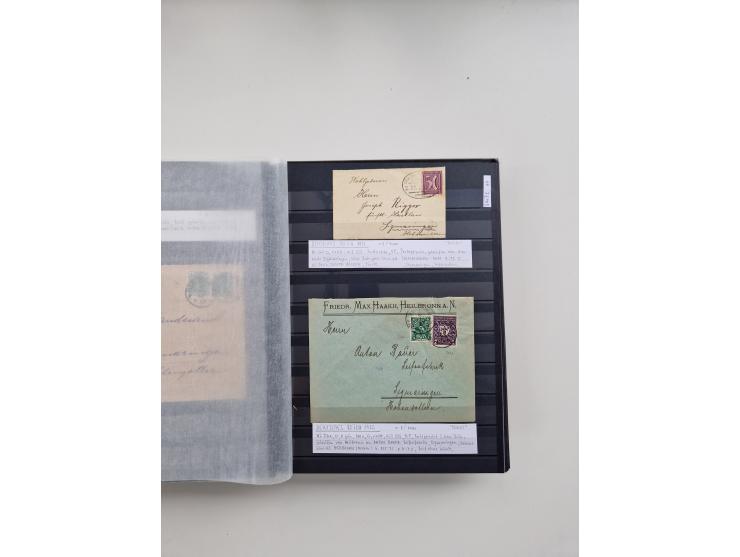 SIGMARINGEN: 1823/2000 (ca.), Heimatssammlung &nbsp;in 14 Steckbüchern, mit einigen hundert Briefen, Karten und Ganzsachen (v