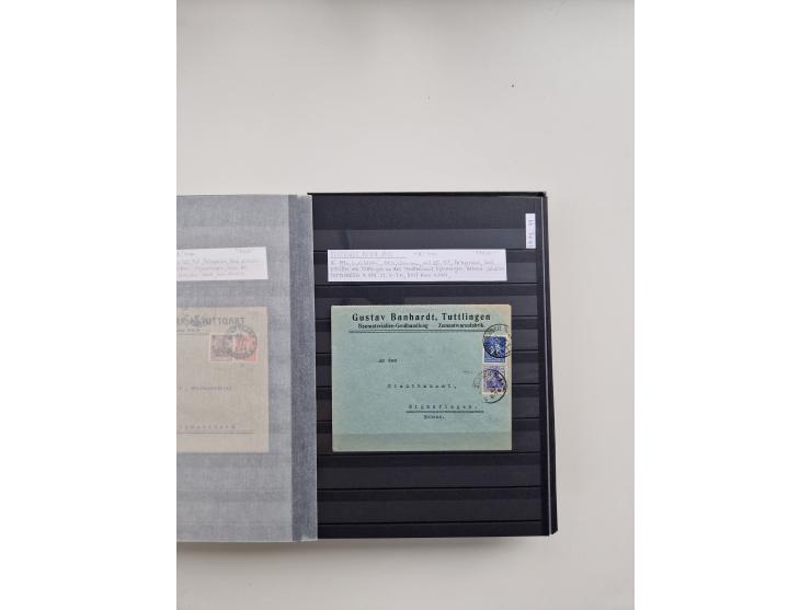 SIGMARINGEN: 1823/2000 (ca.), Heimatssammlung &nbsp;in 14 Steckbüchern, mit einigen hundert Briefen, Karten und Ganzsachen (v