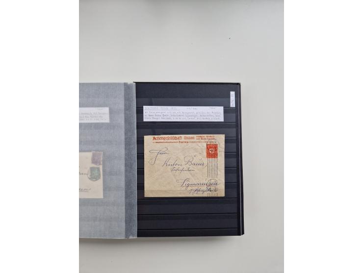 SIGMARINGEN: 1823/2000 (ca.), Heimatssammlung &nbsp;in 14 Steckbüchern, mit einigen hundert Briefen, Karten und Ganzsachen (v