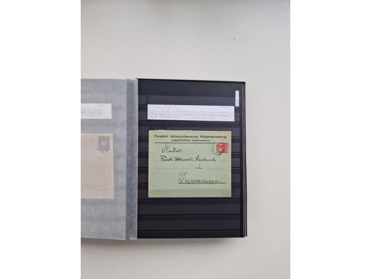 SIGMARINGEN: 1823/2000 (ca.), Heimatssammlung &nbsp;in 14 Steckbüchern, mit einigen hundert Briefen, Karten und Ganzsachen (v