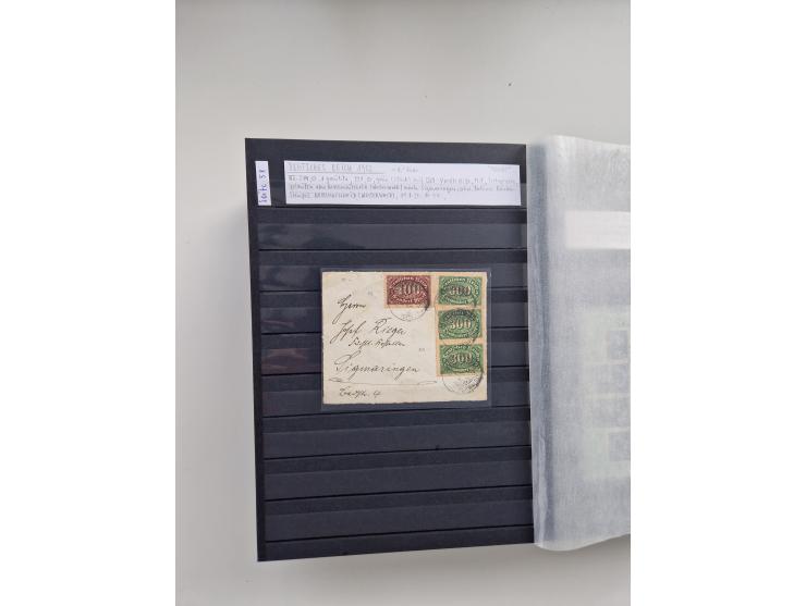 SIGMARINGEN: 1823/2000 (ca.), Heimatssammlung &nbsp;in 14 Steckbüchern, mit einigen hundert Briefen, Karten und Ganzsachen (v