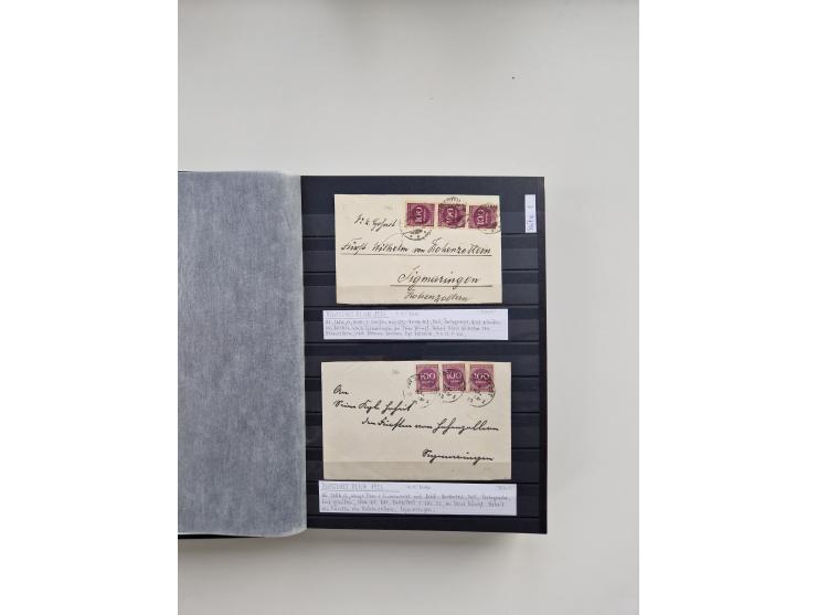 SIGMARINGEN: 1823/2000 (ca.), Heimatssammlung &nbsp;in 14 Steckbüchern, mit einigen hundert Briefen, Karten und Ganzsachen (v