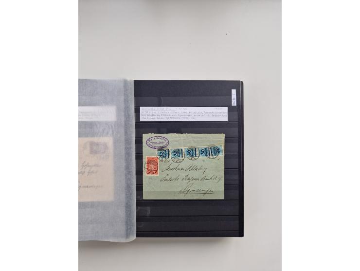 SIGMARINGEN: 1823/2000 (ca.), Heimatssammlung &nbsp;in 14 Steckbüchern, mit einigen hundert Briefen, Karten und Ganzsachen (v