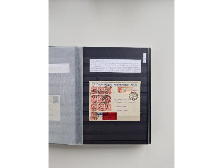 SIGMARINGEN: 1823/2000 (ca.), Heimatssammlung &nbsp;in 14 Steckbüchern, mit einigen hundert Briefen, Karten und Ganzsachen (v