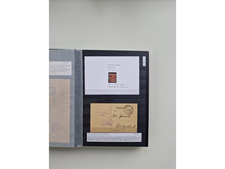 SIGMARINGEN: 1823/2000 (ca.), Heimatssammlung &nbsp;in 14 Steckbüchern, mit einigen hundert Briefen, Karten und Ganzsachen (v