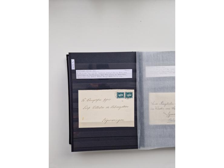 SIGMARINGEN: 1823/2000 (ca.), Heimatssammlung &nbsp;in 14 Steckbüchern, mit einigen hundert Briefen, Karten und Ganzsachen (v